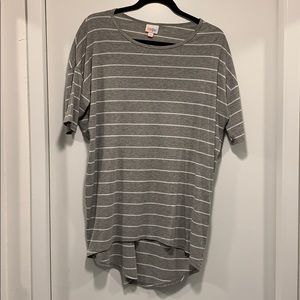XS Grey and White Striped Lularoe Irma